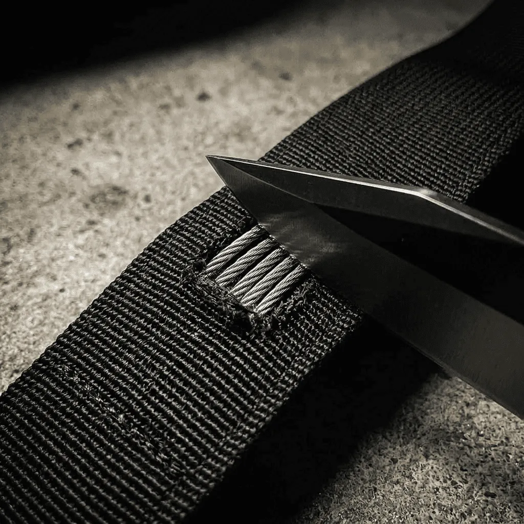 Anti-slash strap steel cable